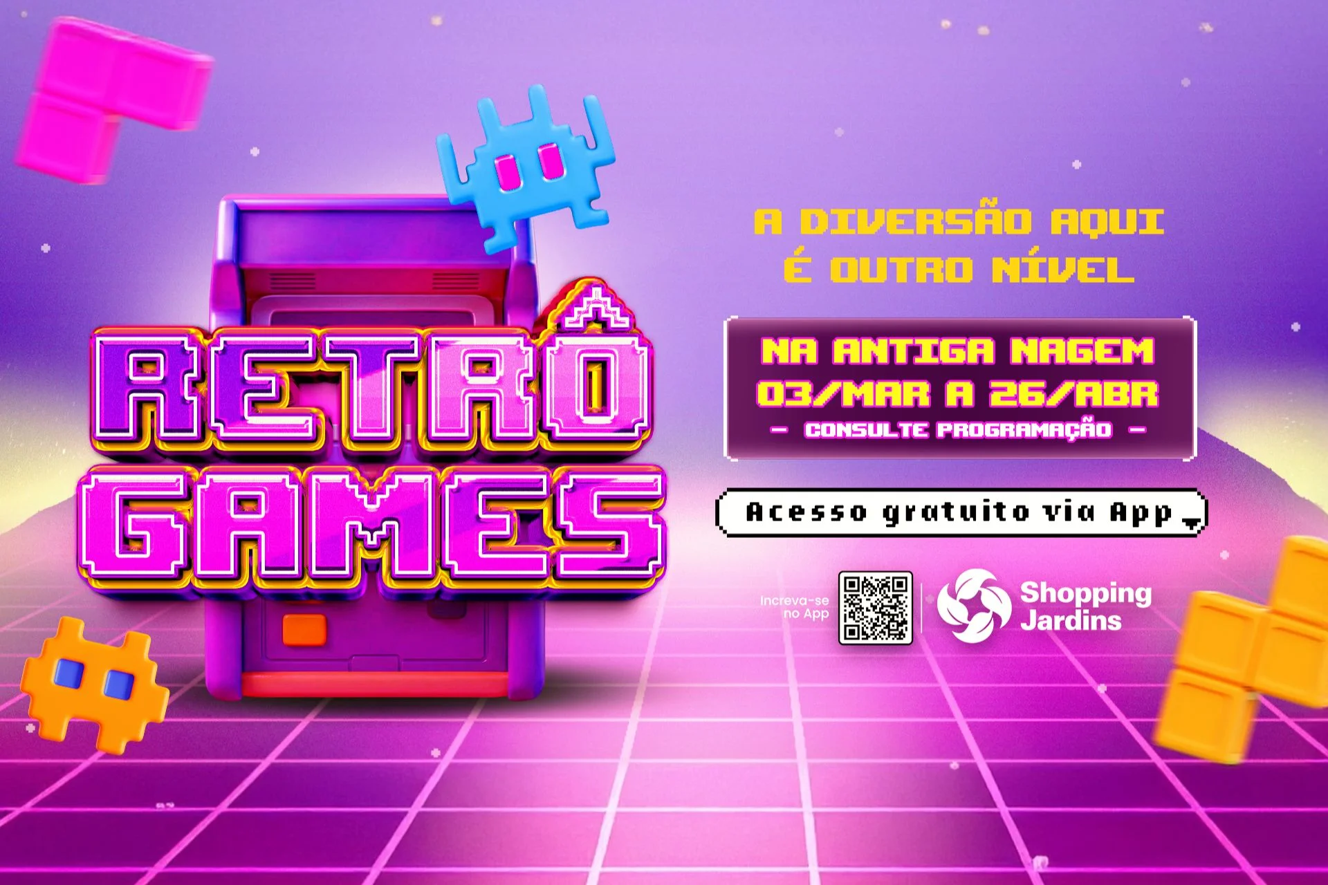 Retrô Games no Shopping Jardins. Não perca!