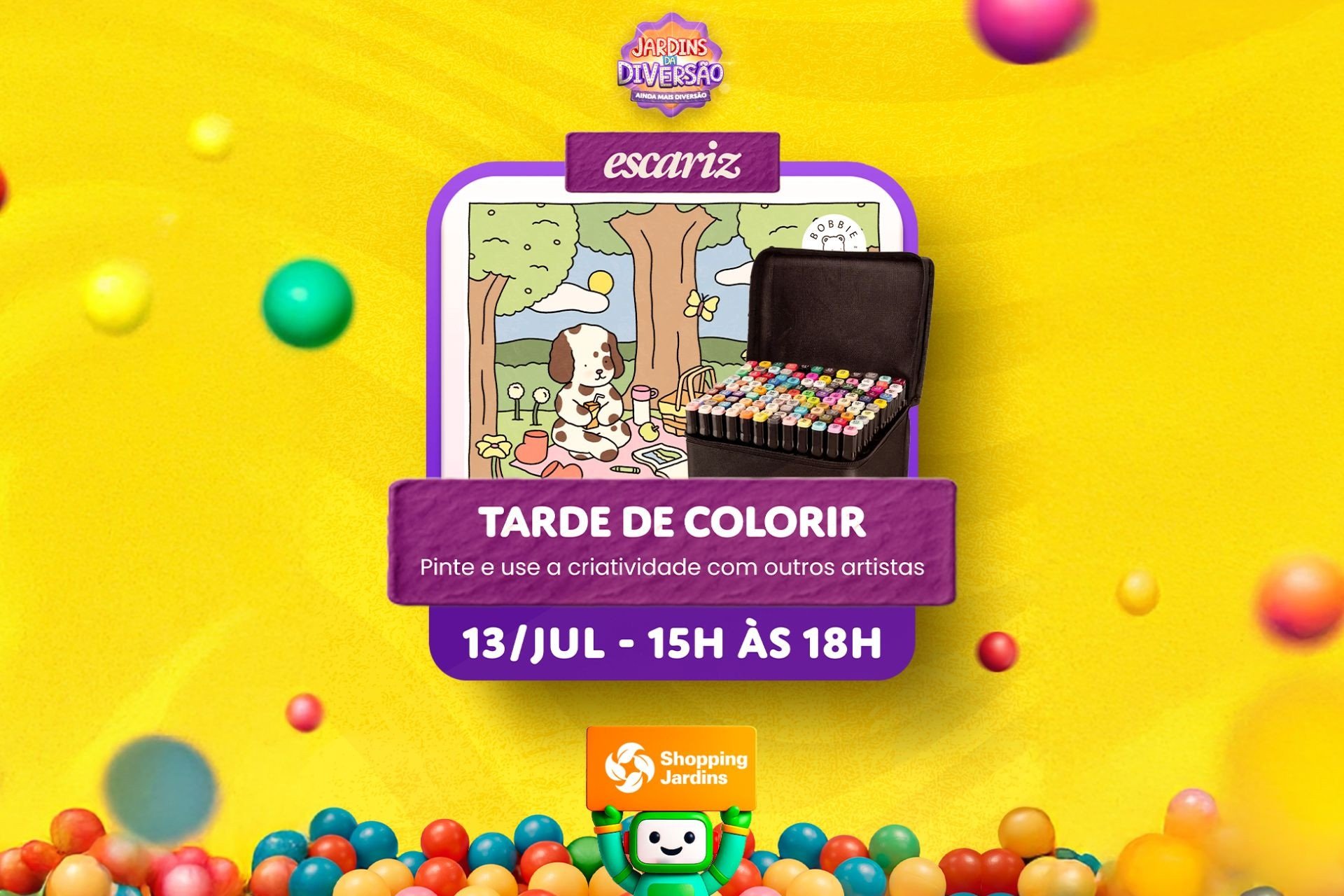 Tarde de Colorir na Escariz do Shopping jardins